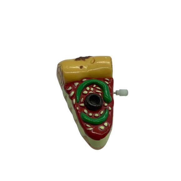 Vintage Wind-Up Pizza Slice Toy Novelty Plastic Children 3"x2" DOES NOT WORK - Picture 4 of 8